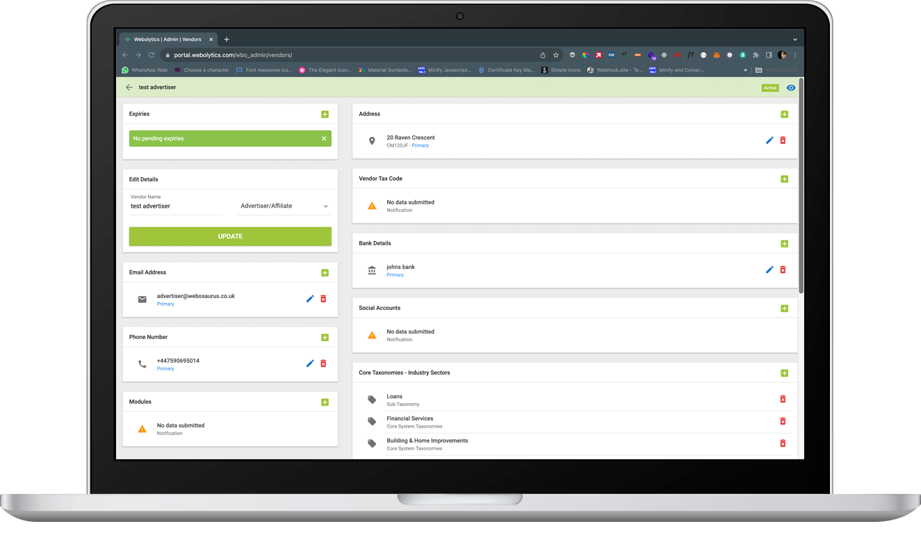 Assigning Taxonomies to Vendors 2