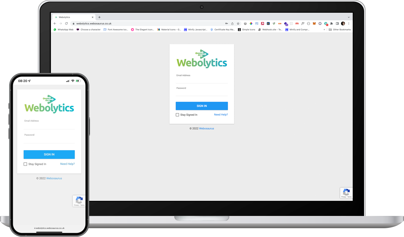 Logging into Webolytics