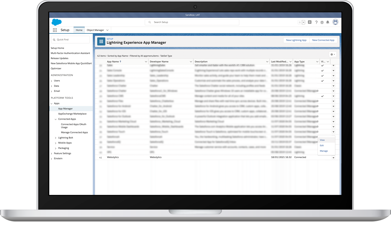Set up a Salesforce Connection