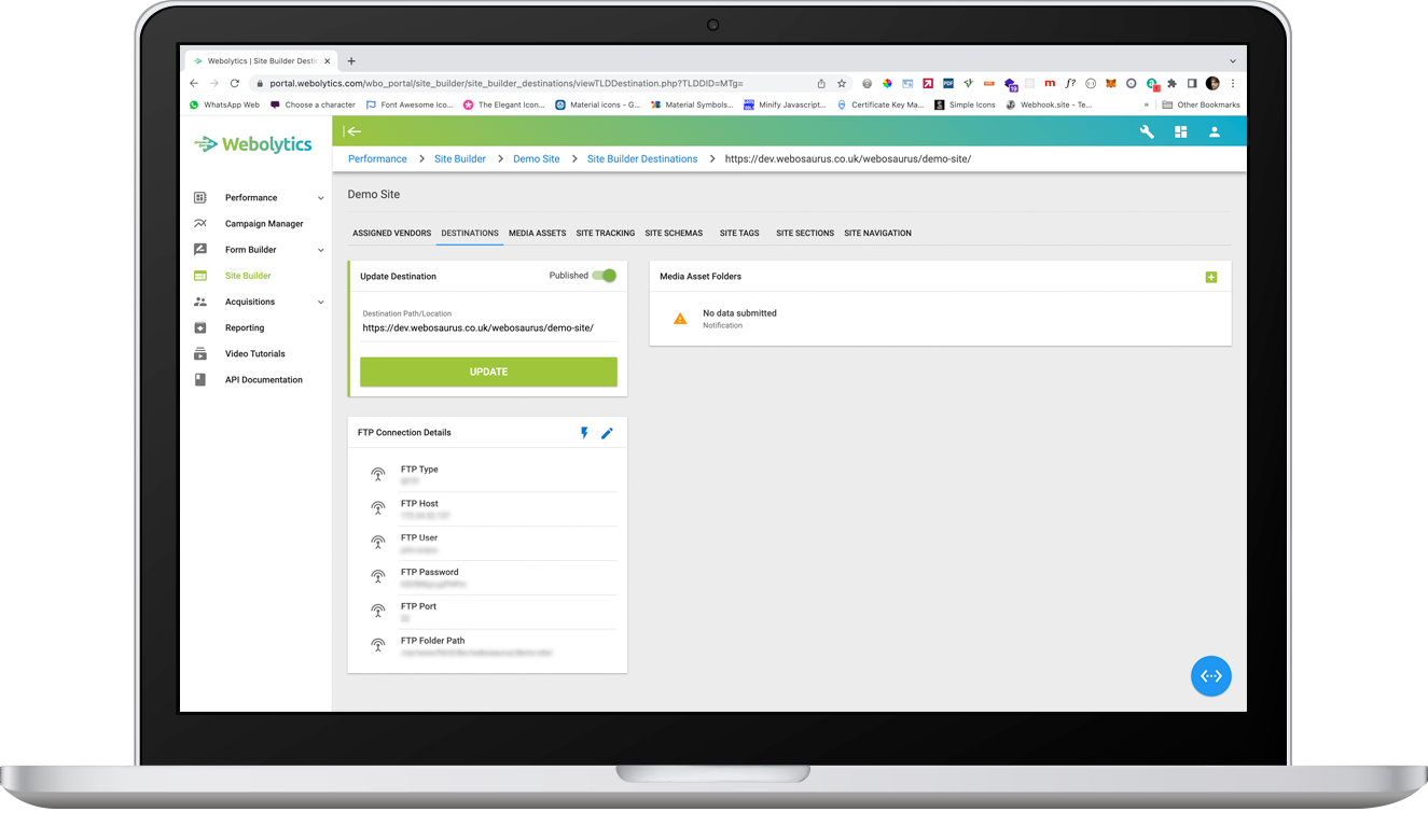 Setting up destinations 6