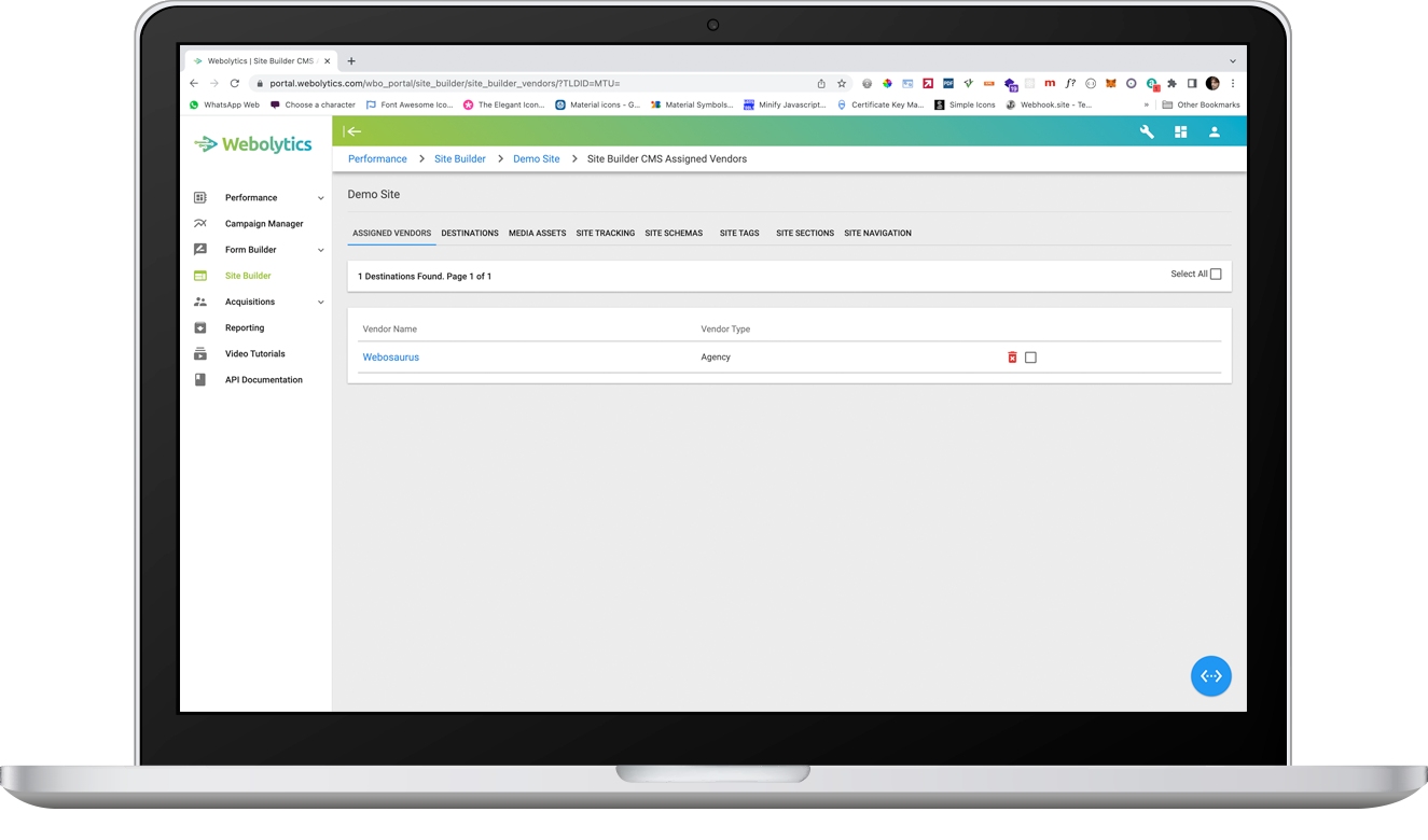Assigning Vendors to a site