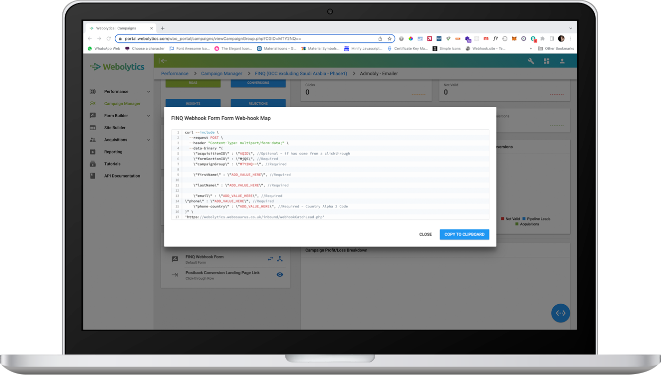 Web-hook Form Map Module
