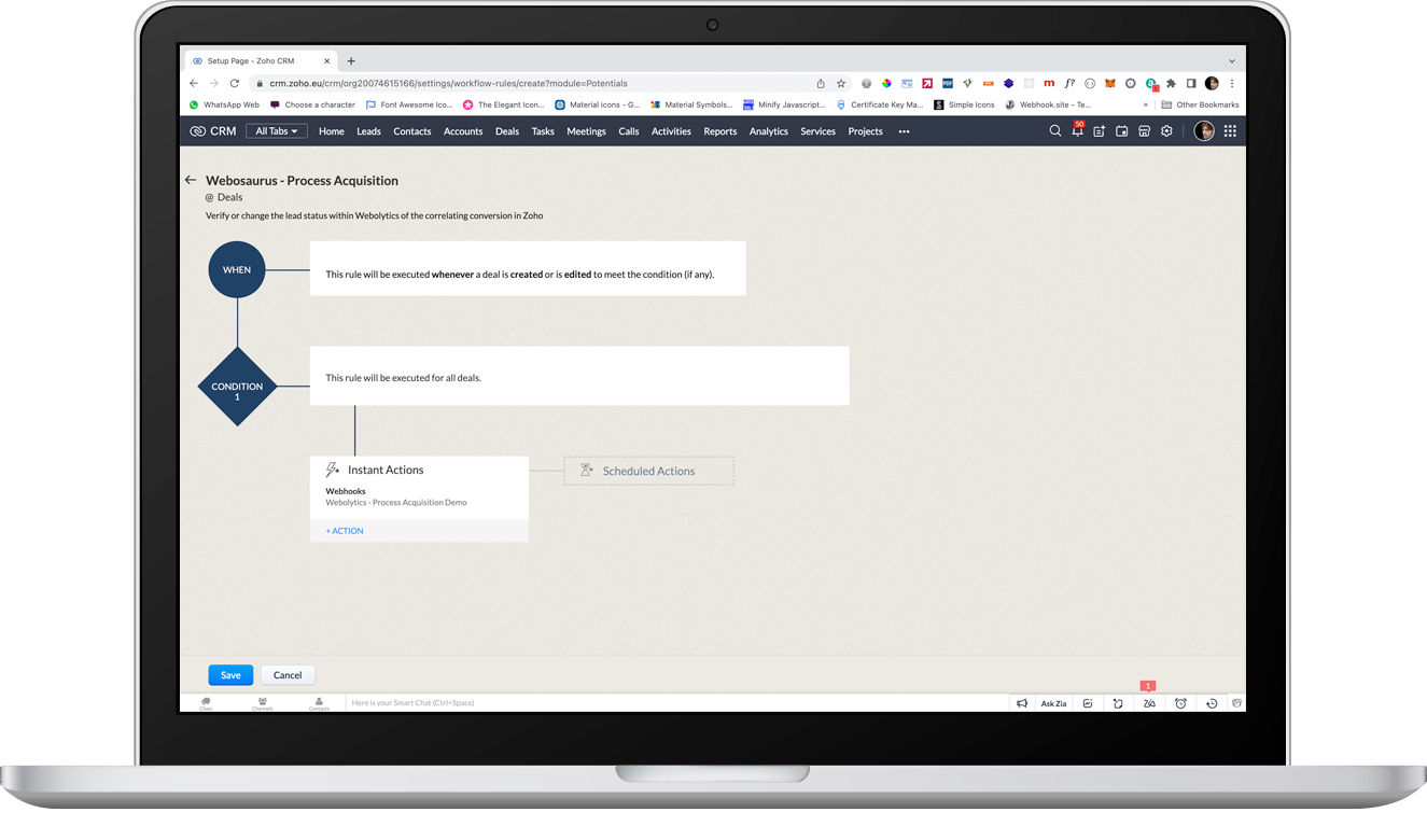 Zoho Workflow Rules - Process Acquisition