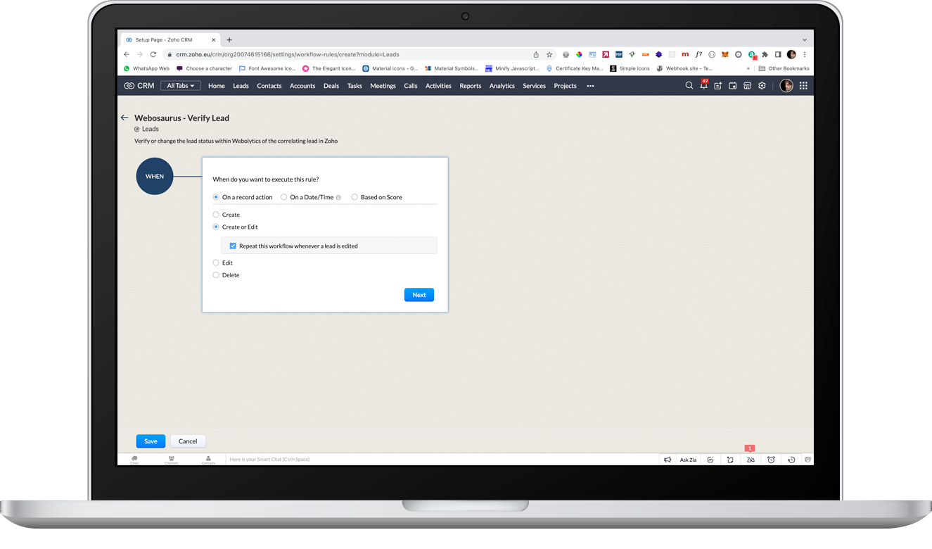 zoho verify lead 3